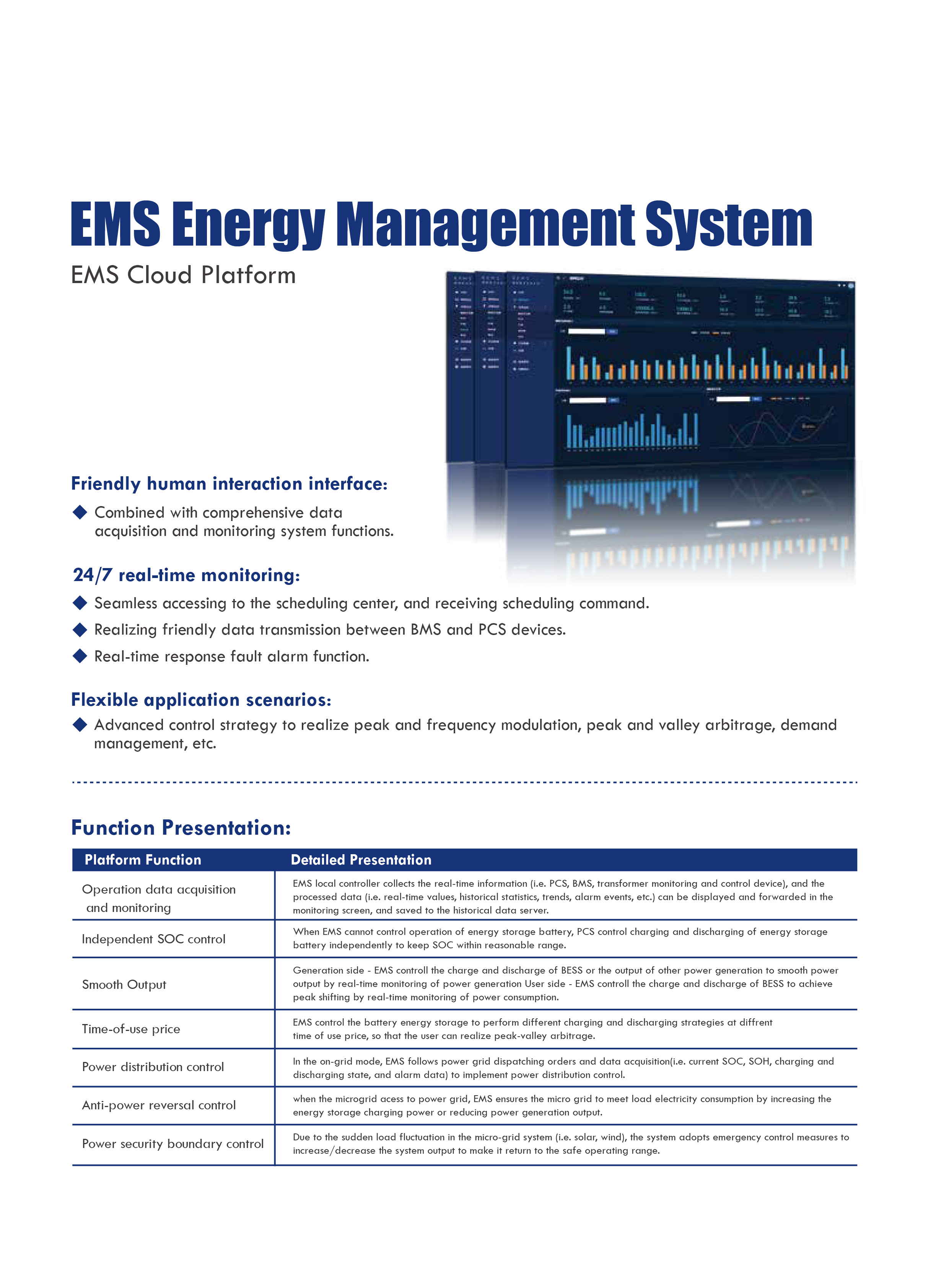 Sistema de gestión de energía EMS