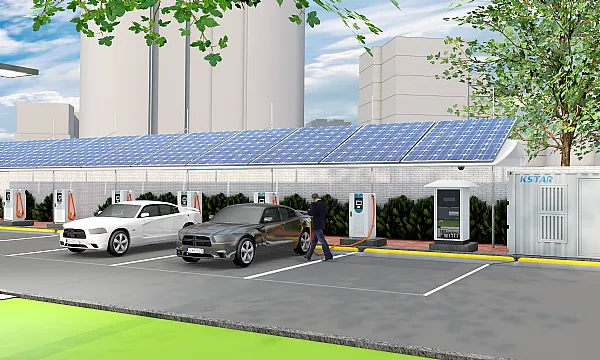 KSTAR proporciona sistema fotovoltaico y de almacenamiento de energía en una estación de carga para vehículos eléctricos
